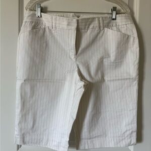 White gray grey Pinstripe Shorts express editor 12